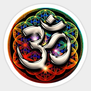 Psychedelic Om Spiritual Symbol Zen Sticker